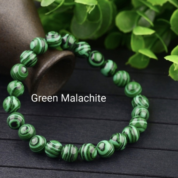 Stone Bracelets Green Black Crystal Gemstone Beaded Bracelet Set - Picture 5 of 12